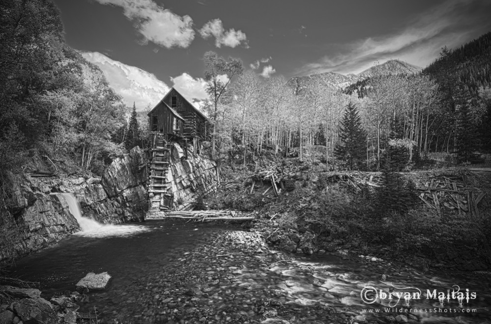 Old Crystal Mill Colorado Black and White