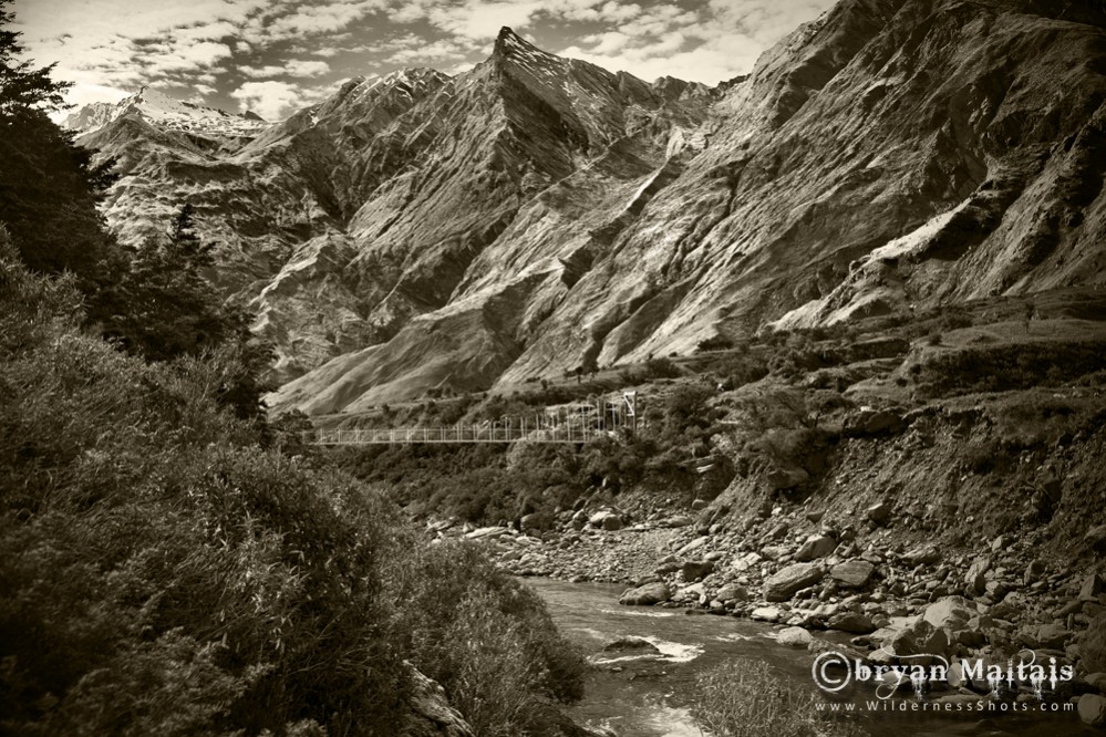 Otago Mountains, New Zealand Black and White