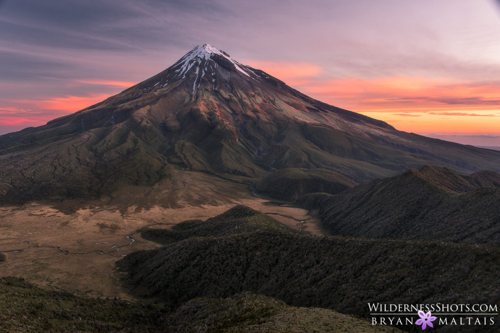 Mt. Egmont Taranaki Sunset, New Zealand